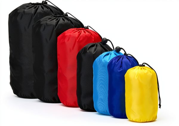 Stuff Sack 5 x 10 Inch Waterproof Outdoor Storage Drawstring Bag Gray-3