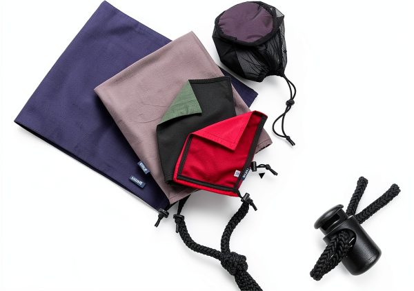 Nylon Stuff Sack Set 5-Piece EXERMIL Assorted Colors Drawstring-3